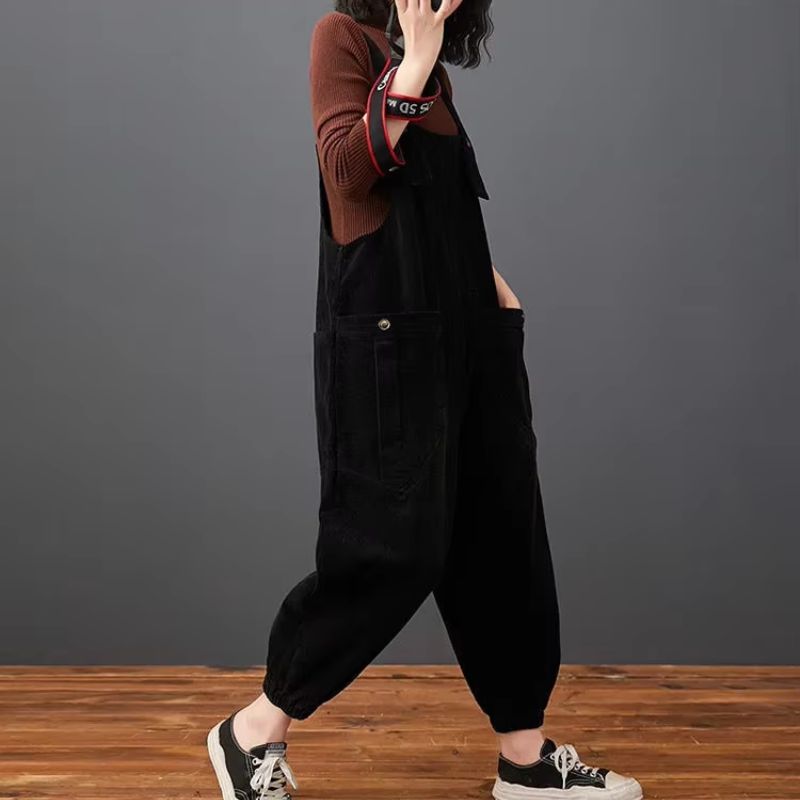 Salopette Vintage en Velours Noire