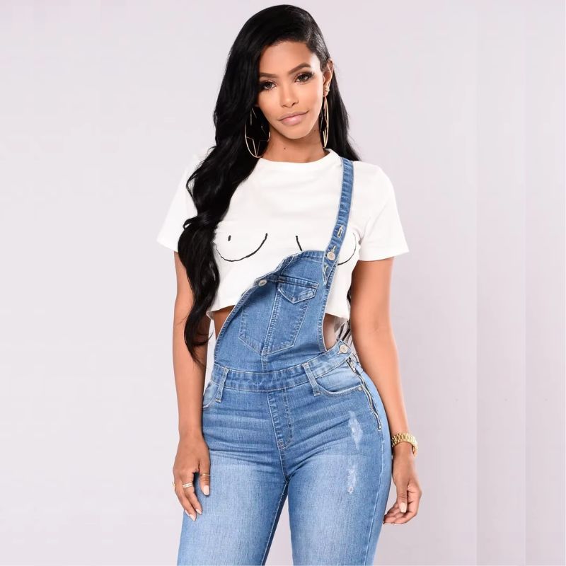 Salopette Jean Taille Haute