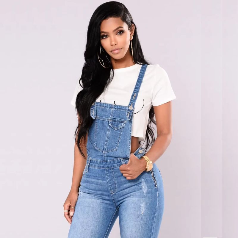 Salopette Jean Taille Haute