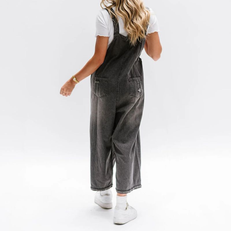 Salopette Jean Noire Ample