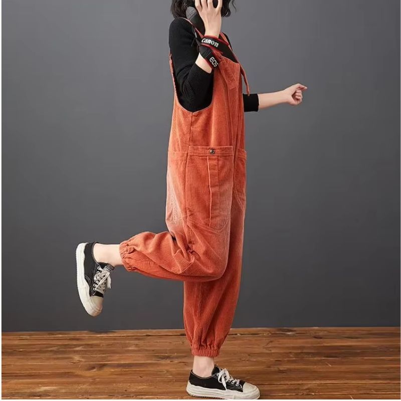 Salopette Vintage en Velours Streetwear