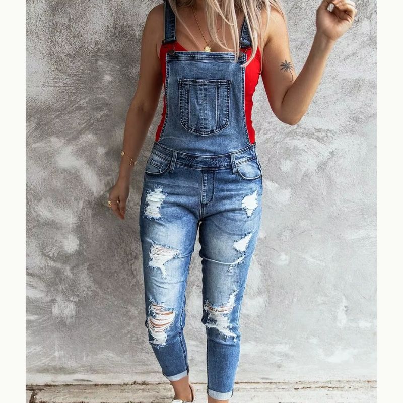 Salopette Jean Déchiré en Denim