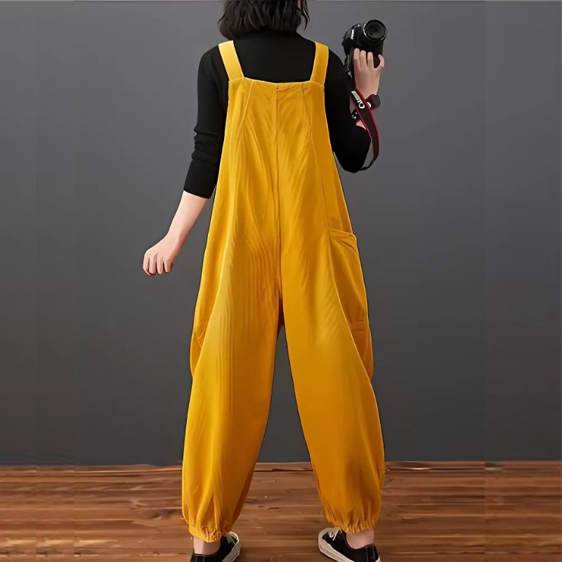 Salopette Vintage en Velours Jaune