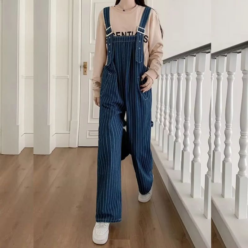 Salopette en Jean Rayée