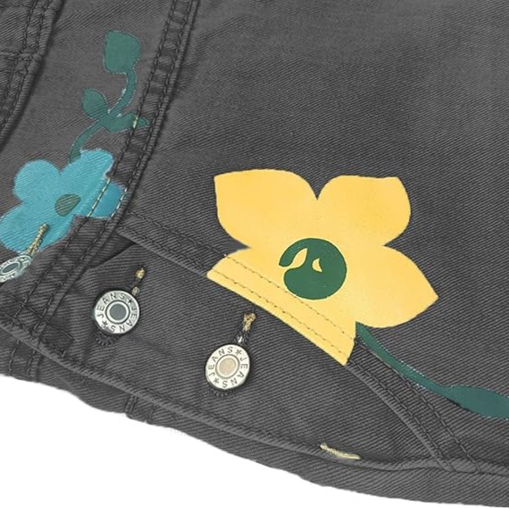 Salopette Jean Femme Fleurs