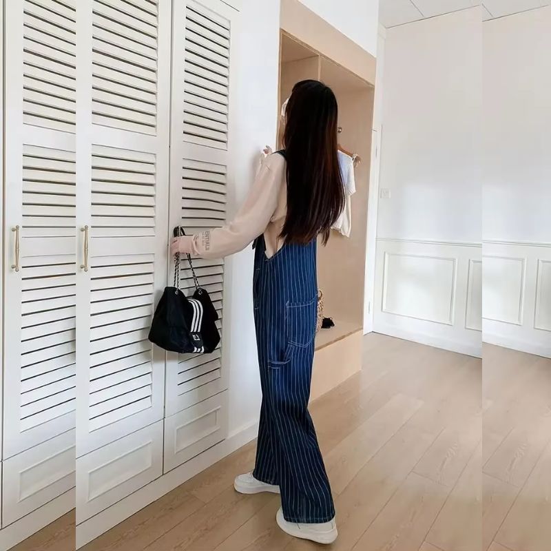 Salopette en Jean Rayée