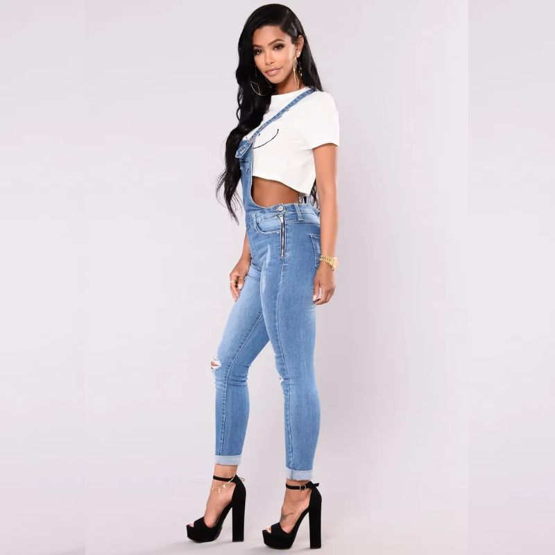 Salopette Jean Taille Haute