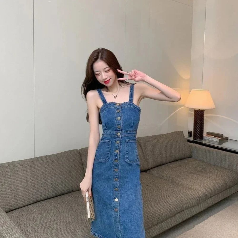 Robe Salopette en Jean Femme