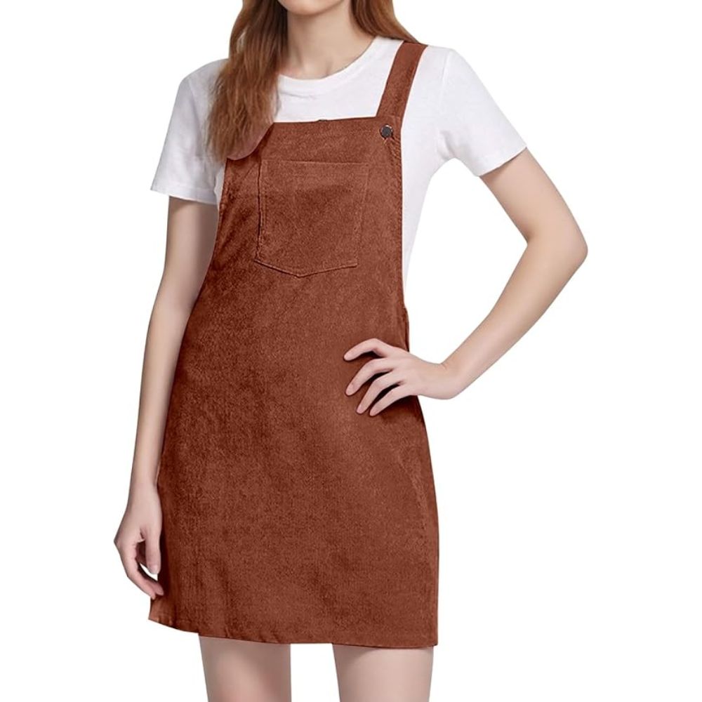 Robe Salopette en Velours Côtelé