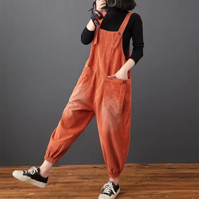 Salopette Vintage en Velours Streetwear
