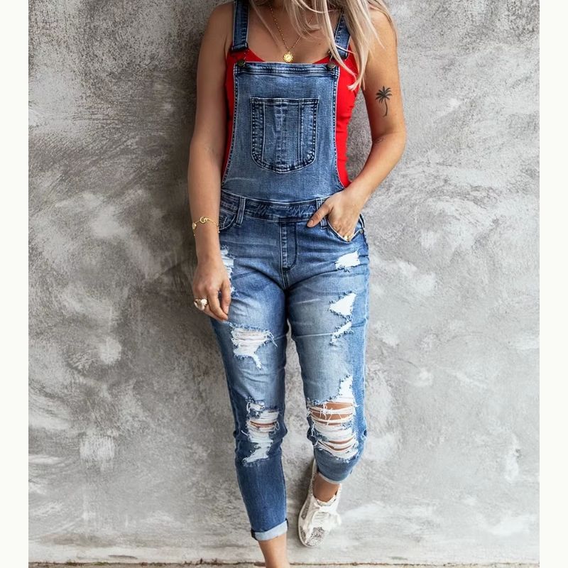 Salopette Jean Déchiré en Denim