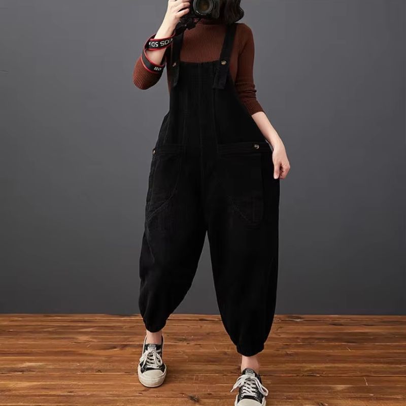 Salopette Vintage en Velours Noire