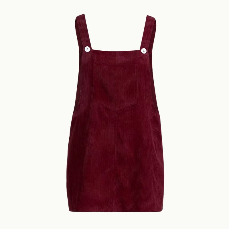 Robe Salopette Velours Rouge