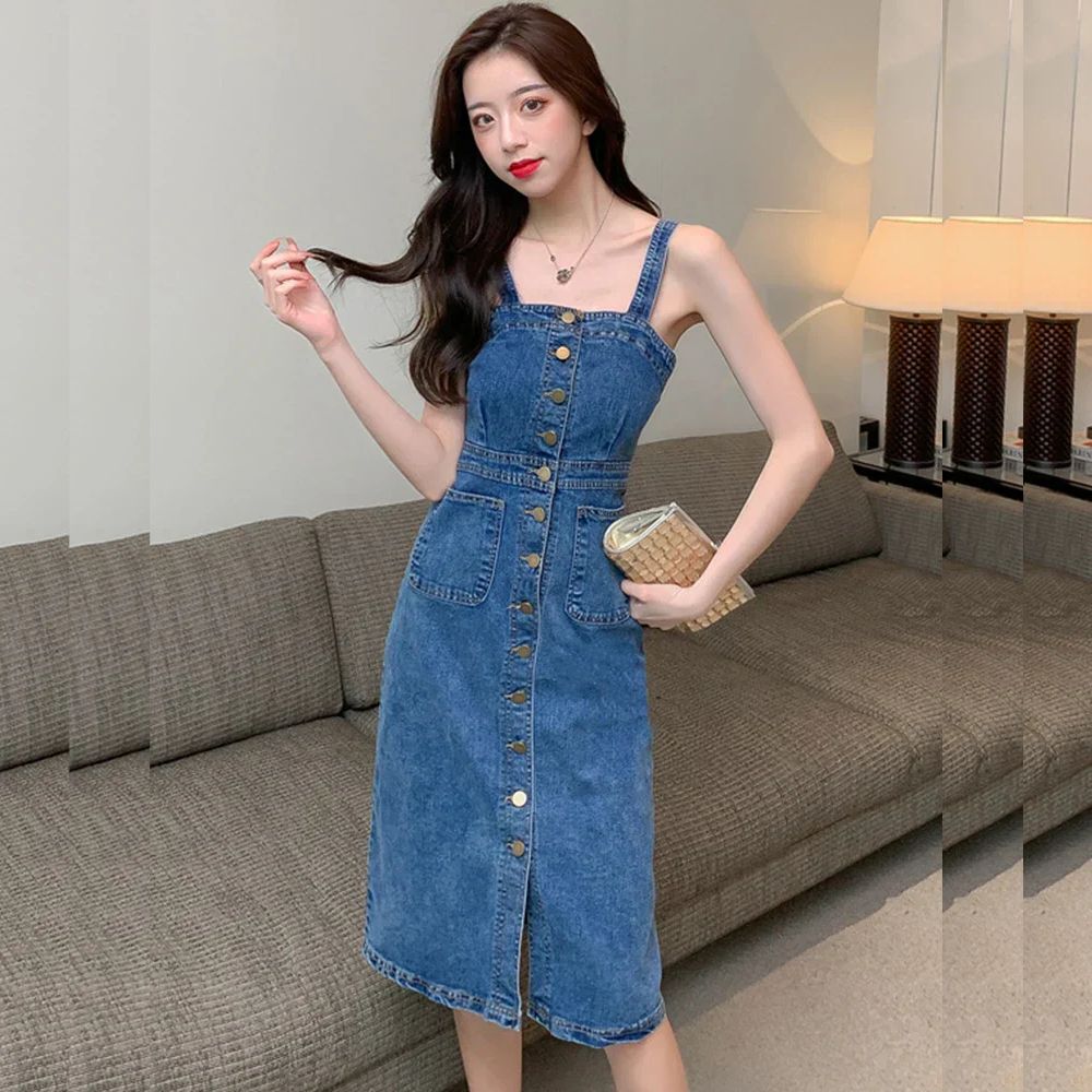Robe Salopette en Jean Femme