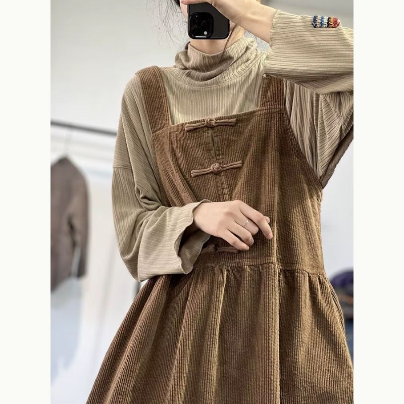 Robe Salopette Velours Côtelé