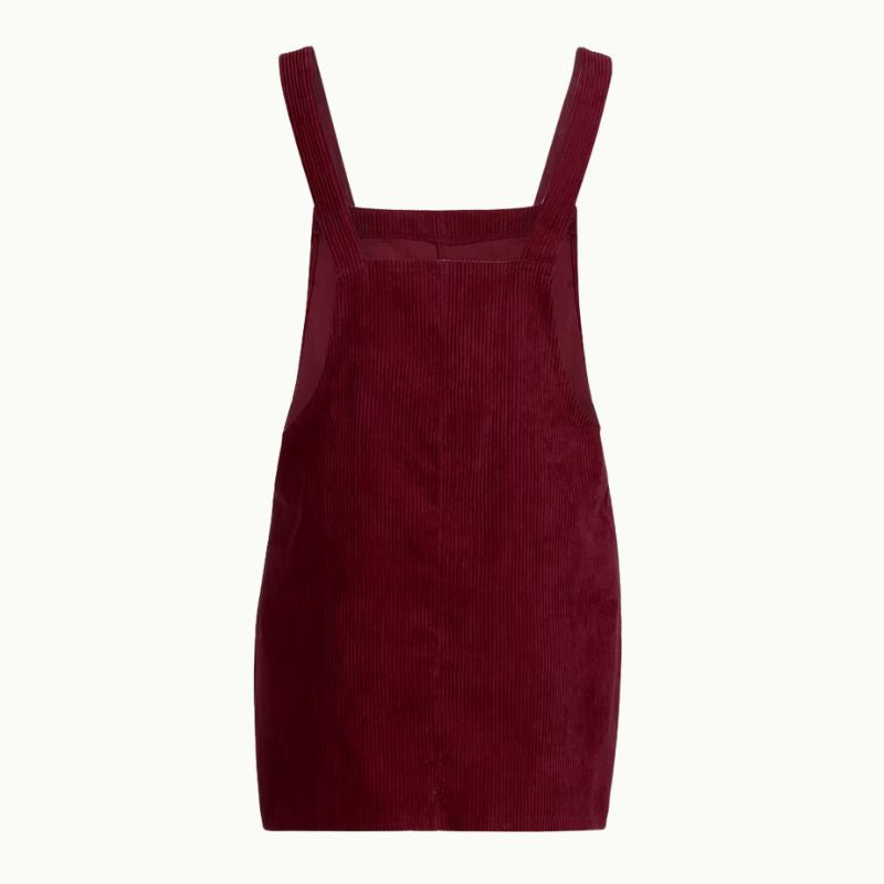 Robe Salopette Velours Rouge