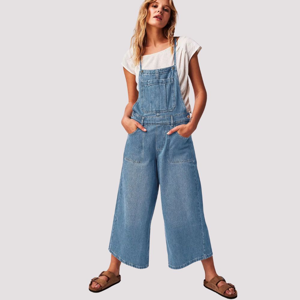 Salopette Pantalon Jean Coupe Droite